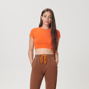 Sinsay - Hladký crop top - Oranžová