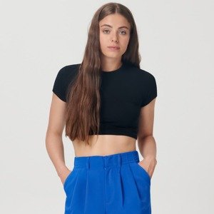 Sinsay - Hladký crop top - Čierna