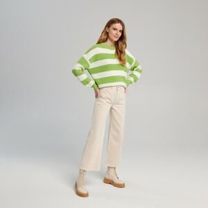 Sinsay - Oversize pásikavý sveter - Zelená