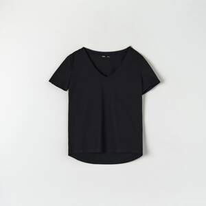 Sinsay - Bavlnené tričko - Čierna