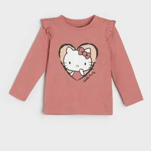 Sinsay - Tričko s dlhými rukávmi Hello Kitty - Ružová