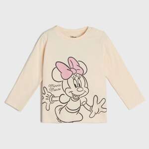 Sinsay - Tričko s dlhými rukávmi Minnie Mouse - Krémová