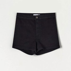 Sinsay - Denimové šortky high waist - Čierna