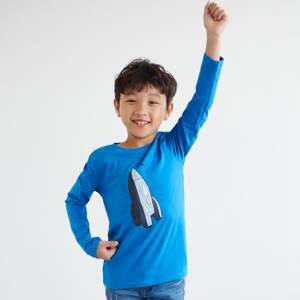 Sinsay - Súprava 3 tričiek s dlhými rukávmi - Modrá