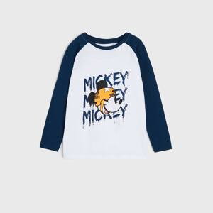 Sinsay - Tričko s dlhými rukávmi Mickey Mouse - Biela