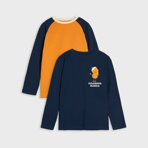 Sinsay - Súprava 2 tričiek s dlhými rukávmi - Oranžová