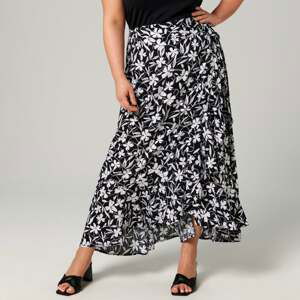 Sinsay - Kvetovaná sukňa - Čierna