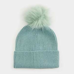 Sinsay - Čiapka beanie s brmbolcom - Tyrkysová