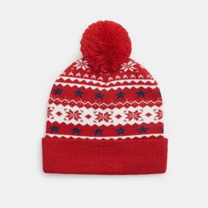 Sinsay - Čiapka beanie s brmbolcom - Červená