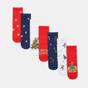 Sinsay - Súprava 7 párov vianočných ponožiek - Viacfarebná