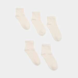 Sinsay - Súprava 5 párov ponožiek - Krémová