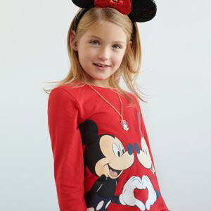 Sinsay - Tričko s dlhými rukávmi Minnie Mouse - Červená