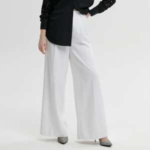 Sinsay - Nohavice wide leg - Biela