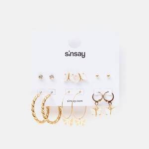 Sinsay - Súprava 6 párov náušníc - Zlatá