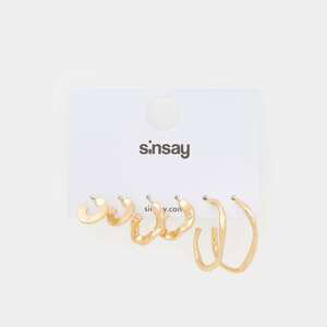 Sinsay - Súprava 3 párov náušníc - Zlatá