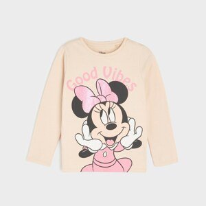 Sinsay - Tričko s dlhými rukávmi Minnie Mouse - Béžová