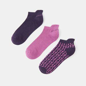 Sinsay - Súprava 3 párov bavlnených ponožiek - Purpurová