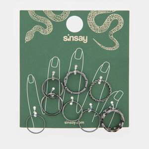 Sinsay - Súprava 8 prsteňov - Čierna