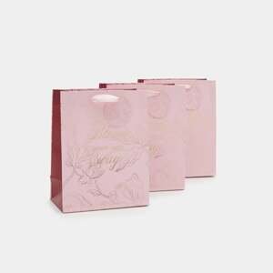 Sinsay - Súprava 3 darčekových tašiek - Ružová