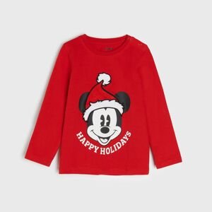 Sinsay - Tričko s dlhými rukávmi Mickey Mouse - Červená