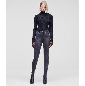 Nohavice Karl Lagerfeld Kl Monogram Skinny Denim Pants Šedá 29