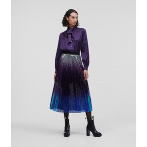 Sukňa Karl Lagerfeld Sequin Pleated Skirt Šedá 40