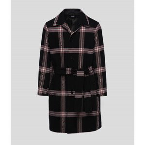 Kabát Karl Lagerfeld Unisex Kl Logo Check Coat Čierna M