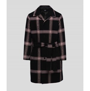 Kabát Karl Lagerfeld Unisex Kl Logo Check Coat Čierna S