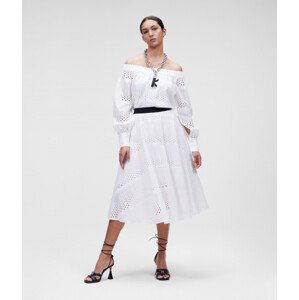 Sukňa Karl Lagerfeld Broderie Anglaise Skirt Biela 40