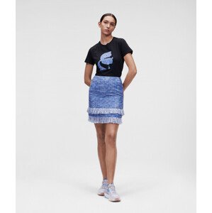 Sukňa Karl Lagerfeld Boucle Skirt W/ Fringes Modrá 40