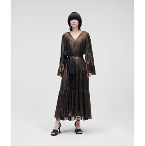 Šaty Karl Lagerfeld Metallic Maxi Dress Žltá 38