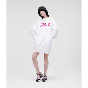 Šaty Karl Lagerfeld Karl Signature Sweat Dress Biela M