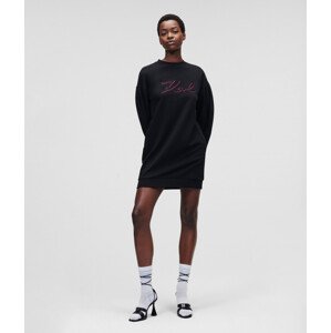 Šaty Karl Lagerfeld Karl Signature Sweat Dress Čierna Xs