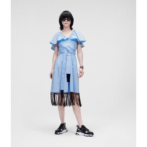 Šaty Karl Lagerfeld Dress W/ Fringing Detail Modrá 42