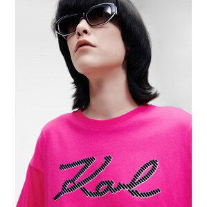Tričko Karl Lagerfeld Logo T-Shirt Ružová S