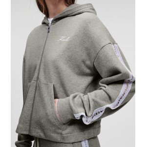 Mikina Karl Lagerfeld Logo Tape Zip Up Hoodie Šedá L