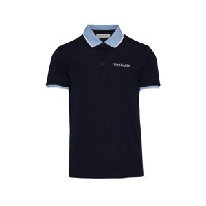 Polokošeľa Trussardi Polo Logo Contrast Stripes Cotton Piquet Modrá S