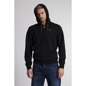 Mikina La Martina Man Fleece Full Zip Hooded Cot Čierna M