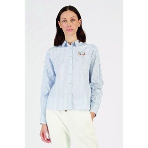 Košeľa La Martina Woman Shirt L/S Striped Cotton Modrá 4