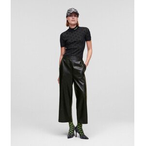 Nohavice Karl Lagerfeld Perforated Faux Ltr Culottes Čierna 42