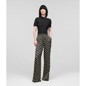 Nohavice Karl Lagerfeld Printed Monogram Satin Pants Šedá 38