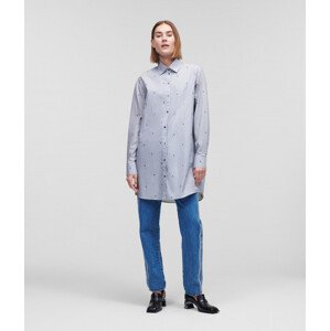 Košeľa Karl Lagerfeld Monogram Stripe Tunic Shirt Modrá 38