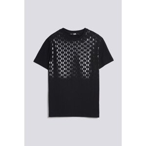 Tričko Karl Lagerfeld Relax Fit Monogram Print Tee Čierna S