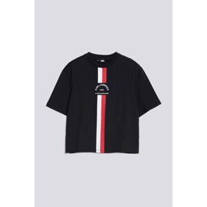 Tričko Karl Lagerfeld Rsg Monogram Cropped T-Shirt Čierna Xs