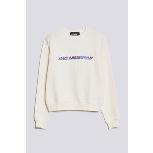 Mikina Karl Lagerfeld Future Logo Crop Sweatshirt Biela M