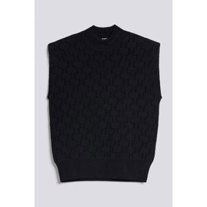 Sveter Karl Lagerfeld Monogram Jacquard Knit Top Čierna L