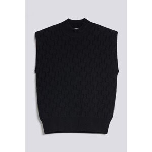 Sveter Karl Lagerfeld Monogram Jacquard Knit Top Čierna M