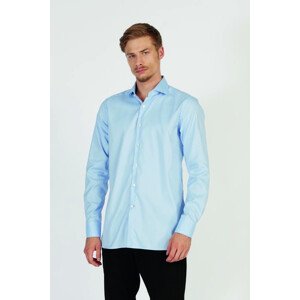 Košeľa La Martina Man Shirt Long Sleeves Wrinkle Modrá 40