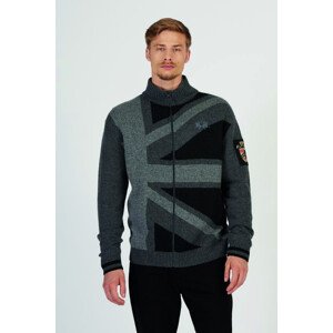 Sveter La Martina Man Tricot Full Zip Wool/Cashm Šedá L