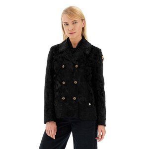 Bunda La Martina Woman Peacoat Jacket Eco Fur Čierna 4